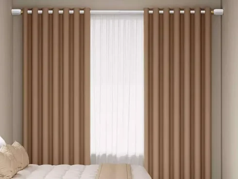 Cortinas con barra de acero y argollas en Gamarra